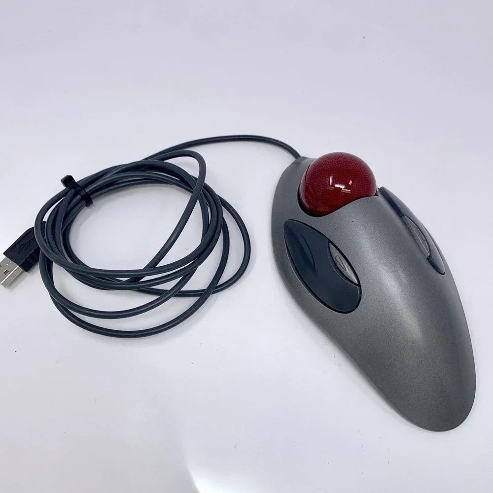 T-BC21 Logitech Trackman Marble Mouse USB Wired 4-button Trackball Mouse *Read*